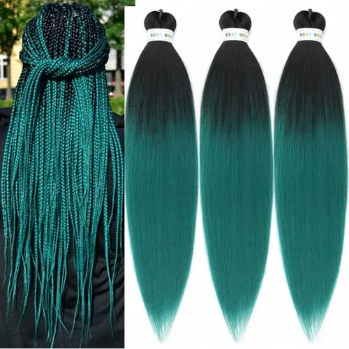 Vista 27 de Cabello trenzado para niños preestirado de 16 pulgadas, color negro para niños, trenzas sin nudos