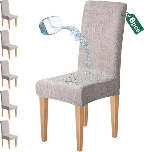 Vista 27 de Dioxide Juego de 4 fundas impermeables para sillas de comedor, fundas elásticas para sillas de comedor, fundas para sillas Parson, extraíbles
