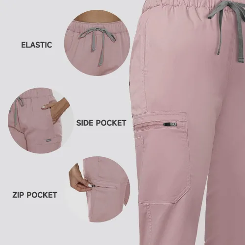 Vista 5 de niaahinn Scrub for Women Medical Scrub Sets - Conjunto de uniforme de lactancia y pantalones deportivos, traje dental