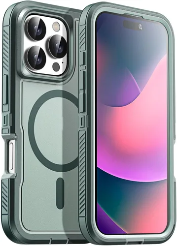 Vista 14 de AICase Funda para iPhone 13 Pro Max [compatible con Magsafe], protección magnética resistente contra caídas, cuerpo completo, a prueba de golpes, a