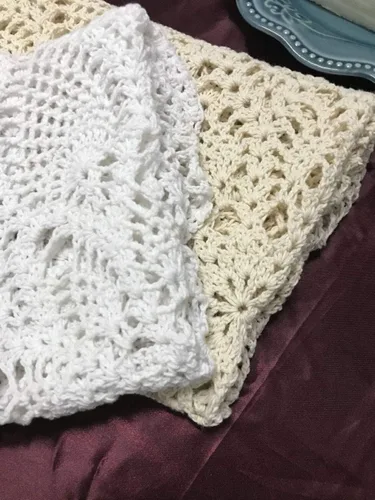 Vista 6 de Damanni Mantel de encaje hecho a mano de algodón hecho a mano, redondo, beige, 20 pulgadas