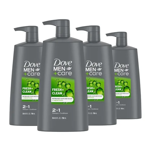 Vista 9 de DOVE MEN + CARE Champú y acondicionador fortificante 2 en 1 fresco y limpio con cafeína para cabello normal a graso ayuda a fortalecer