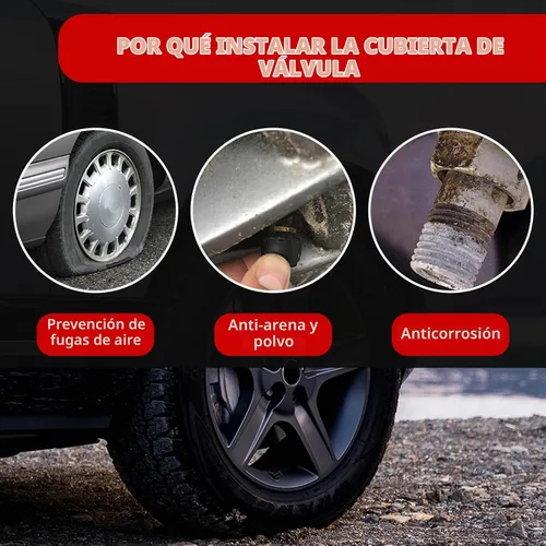 Vista 3 de Ziciner 8 PCS Tapas de Vástago de Válvula de Neumático de Coche, Cubiertas de Válvula de Rueda de Aleación de Aluminio con Anillo O de Goma, Juego