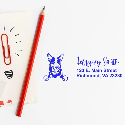 Vista 105 de American Bulldog Stamp Duo, Custom Return Address for Dog Lovers, Personalized Mail Mark for Letters and Cards