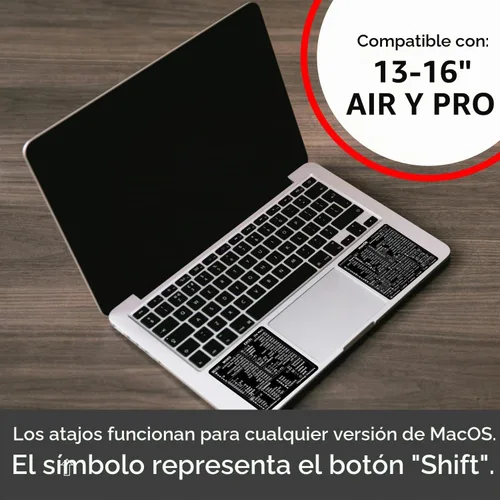 Vista 4 de SYNERLOGIC Mac OS (M/Intel) + Word/Excel (para Mac) Adhesivos de referencia rápida de atajos de teclado - para MacBook Air/Pro/iMac/Mac/mini (Negro)