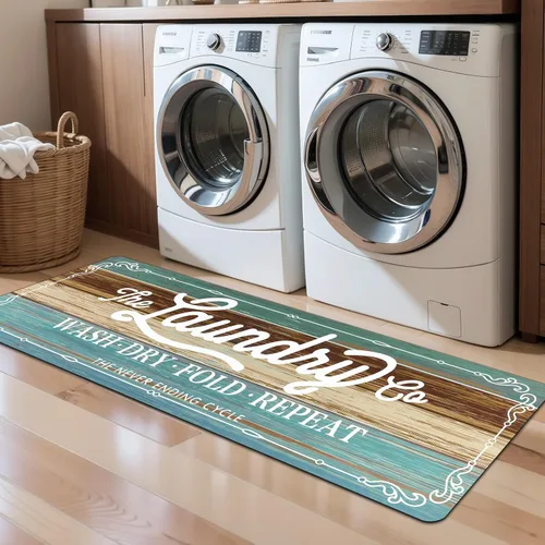 Vista 15 de Pauwer - Alfombra de cocina estilo granja, 20"X48", beige, antideslizante, lavable, hecha a máquina Goma, lavable, duradero, fácil de limpiar