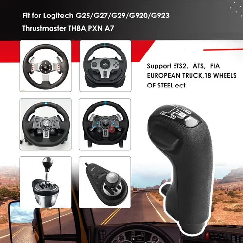 Vista 7 de mapleza USB Simulator Shifter Gearshift Knob Applicable for Logitech G29 G27 G25 TH8A Gearshift Knob for People Truck for ATS & ETS2 Gaming PC