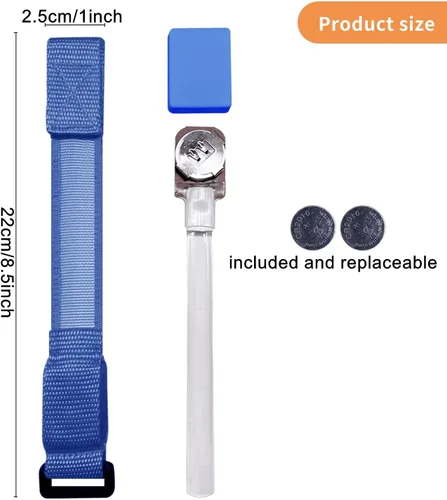 Vista 4 de Paquete de 8 Pulseras LED que se Iluminan, Pulseras Intermitentes que Brillan en la Oscuridad, Suministros de Fiesta para Fiestas, Festivales, Azul