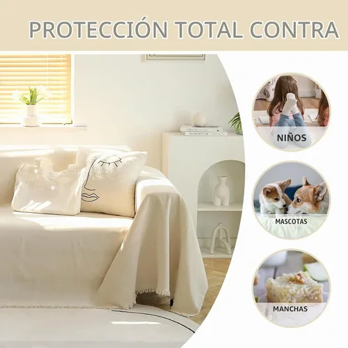 Vista 6 de MEETSKY Fundas de Sofá Cubiertas de Sofá para Sofá de 3 Cojines Fundas de Sofá de Felpilla Gruesa Cubiertas de Cojines de Sofá para Loveseat Borlas