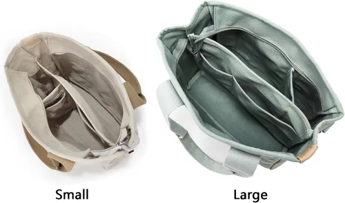 Vista 3 de Bolso pequeño con cremallera para mujer, bolso de lona con bandolera, bolso de hombro, bolso de mensajero, bolso tipo hobo 2025 de Halemet