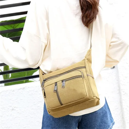 Vista 4 de SLNFXC - Bolsas de hombro casuales de lona para hombre, bolsas cruzadas para exteriores, bolsas de mano para hombre, bolsa de mano retro