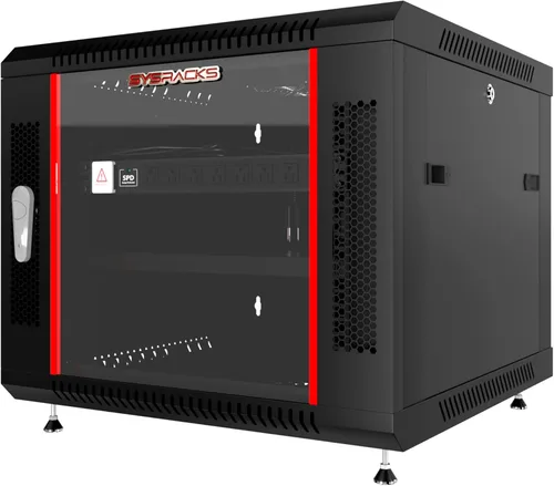 Vista 14 de Sysracks Gabinete para rack de servidor de montaje en pared 6U, rack de red de bloqueo de 19 pulgadas, 24 pulgadas de profundidad, puerta de vidrio