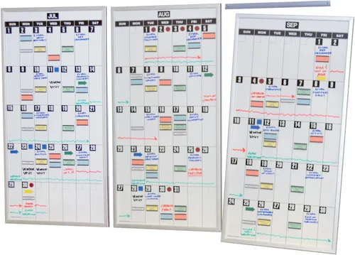 Vista 5 de Ultimate Office Pizarra blanca magnética con calendario mensual modular de borrado (1 cada uno)