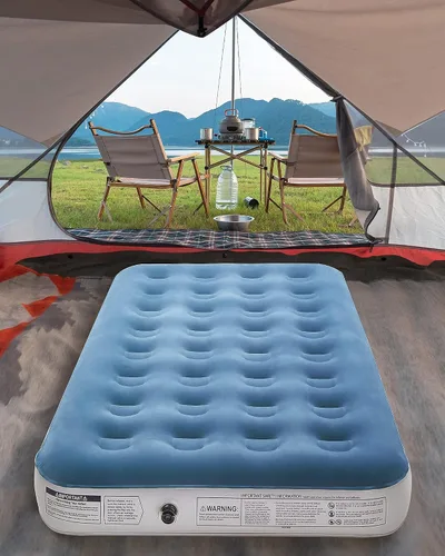 Vista 8 de InnoTruth Colchón de aire elevado con bomba incorporada, colchón inflable elevado de 18 pulgadas con bolsa de transporte para el hogar y campamento