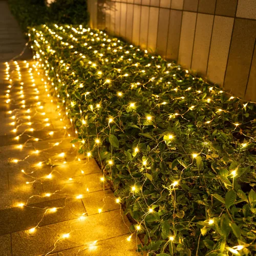Vista 11 de JOYIN 200 luces LED de red de Navidad, 6.5 x 10 pies, luces de malla de Navidad con 8 modos, conectables, impermeables, para arbustos, árboles