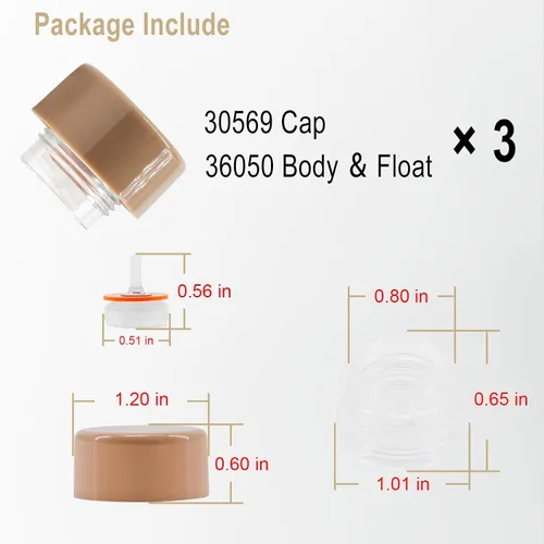 Vista 6 de RK-101VB - Kit de flotador de disyuntor de vacío, kit de reparación de grifo de pared antisifón, kit de reparación de válvula antisifón, compatible