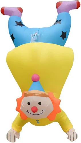 Vista 6 de Nsddm Disfraz inflable de Halloween para hombres, mujeres y adultos para fiestas de vacaciones y carnaval (payaso de pie de mano)