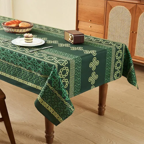 Vista 35 de Mantel rectangular de 55 x 71 pulgadas, lino sintético, sin arrugas e impermeable, mantel rectangular verde aguacate para cocina, comedor, fiesta