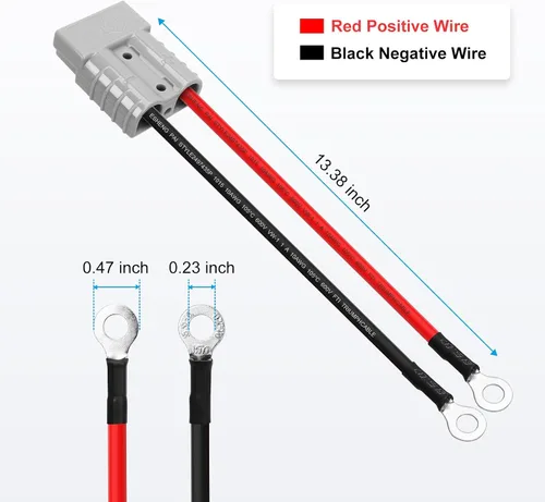 Vista 4 de 2 piezas 50Amp 10 Awg batería conexión rápida con terminal de junta Gris-10Awg