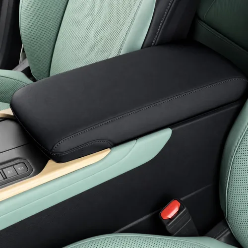 Vista 32 de Great-luck Funda de cuero para consola central, almohadilla para reposabrazos, accesorios de cubierta de caja (costuras rojas) para BMW X1 2023 2024