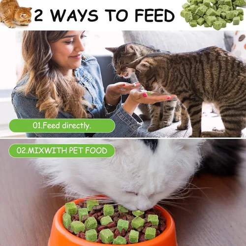 Vista 7 de 60g de hierba gatera para gatos, snacks de hierba gatera deshidratados al congelar para la dentición de gatitos, juguetes masticables comestibles