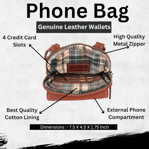 Vista 3 de Bolsos cruzados pequeños de cuero genuino para mujer, bolso de teléfono celular, bolso casual de moda con correa ajustable