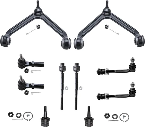 Vista 44 de Detroit Axle - Kit de suspensión delantera de 10 piezas para Jeep 2002-2004