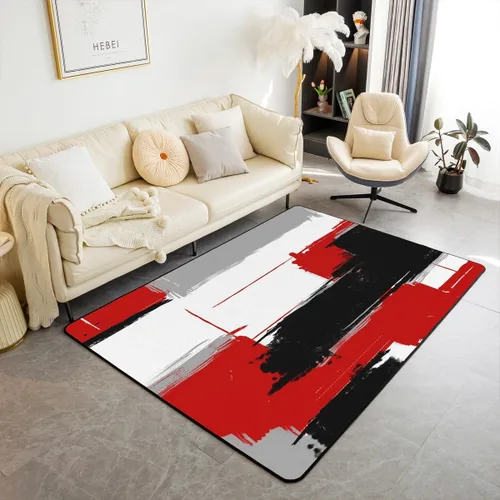 Vista 19 de Feelyou Tapete de interior de arte abstracto para niños y niñas, alfombra geométrica de 3 x 5 pulgadas, ultra suave, retro, circular, geométrica