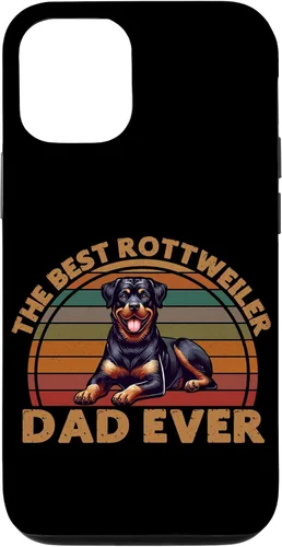 Vista 26 de Best Rottweiler Dad Ever Rottie Father Dog Parent Retro Case for iPhone 16
