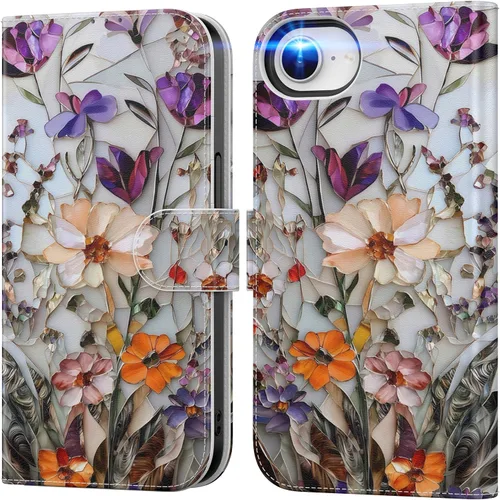 Vista 9 de DEENAKIN Funda tipo cartera para iPhone 15 con tarjetero + clip para efectivo, bloqueo RFID, protección contra caídas de grado militar y obras