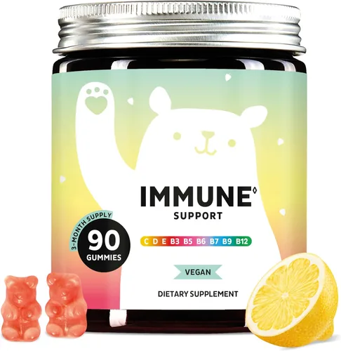 Vista 7 de Bears with Benefits Gomitas de apoyo inmunológico – Vitamina C, D, B6 y B12 – Impulso inmunológico diario – Veganas, con sabor natural (30 gomitas)