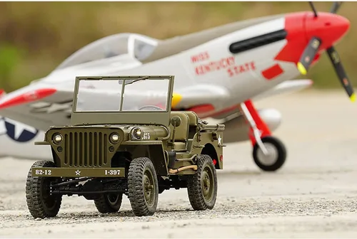 Vista 3 de Fms 1/6 1941 MB Scaler RC mini Jeep RC Truck MB Scaler 4x4 Grado Hobby RC Rock Crawler con escobillas RC Ejército Militar para Adultos, RS (1/6)