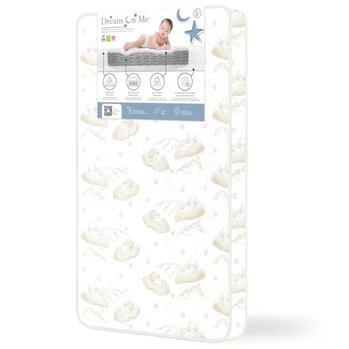 Vista 9 de Dream On Me Nap Nest Colchón de cuna y cama de bebé, de doble cara - para bebés y niños pequeños, colchón impermeable de 5" con 88 muelles Nube azul