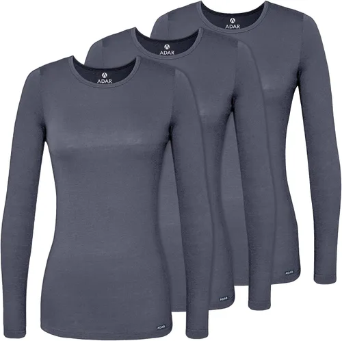 Vista 21 de Adar Underscrubs - Camiseta de manga larga para mujer, paquete de 3 unidades Aguamarina (Aquamarine)