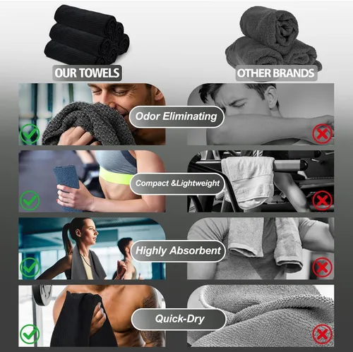 Vista 7 de Toallas de microfibra para gimnasio para hacer ejercicio, toallas de yoga de secado rápido para hombres y mujeres, tenis, 16 pulgadas x 27 pulgadas