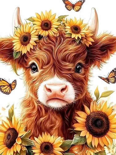 Vista 10 de Kits de pintura de diamantes de animales para adultos, paquete de 4 unidades, lindo tigre, vaca, gato, perro, kit de arte de diamantes, pintura