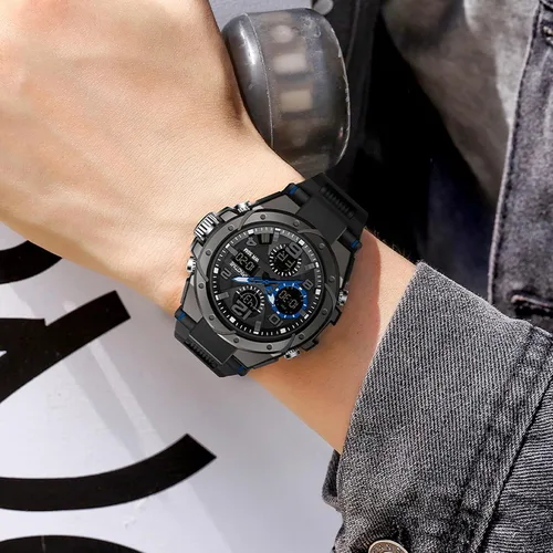 Vista 5 de findtime Relojes militares para hombre, reloj deportivo para hombre, táctico, resistente al agua, digital, deportivo, trabajo, analógico