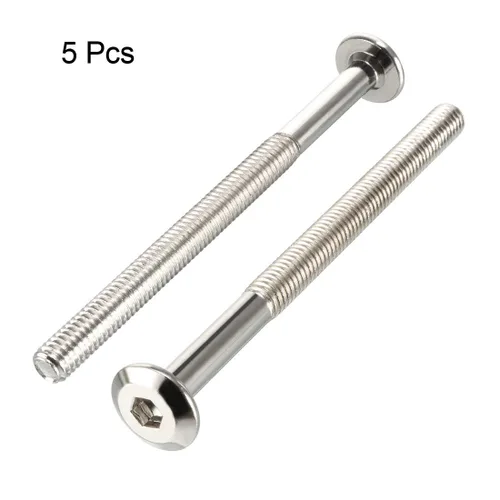 Vista 2 de uxcell Tornillos de muebles M6x80mm Tornillos hexagonales Tornillos de fijación 2.283 in Longitud de rosca 5pcs