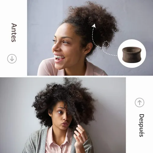 Vista 3 de 20 Piezas de algodón grande, ligas de cabello elásticas, bandas para cola de caballo, banda de cabello para cabello grueso, pesado y rizado de 6.5