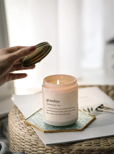 Vista 6 de Regalos para el día del abuelo para abuela, velas perfumadas para abuela, idea de regalo de cumpleaños de nietos, velas perfumadas de vainilla