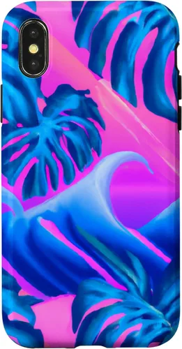 Vista 4 de iPhone 15 Hawaii Vaporwave Sunset Synthwave Hawaiian Case