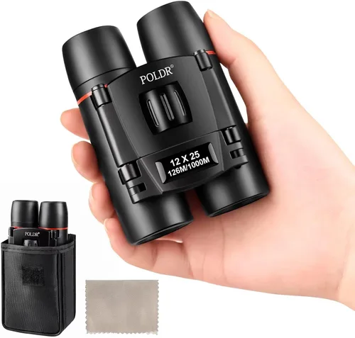Vista 9 de POLDR 8x21 Binoculares pequeños, compactos y ligeros para adultos y niños, para observación de aves, viajes y turismo. Binoculares mini de bolsillo
