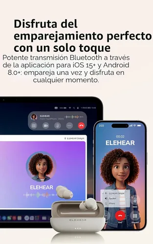 Vista 5 de ELEHEAR -Delight Audífonos OTC para personas mayores y adultos, mejora del habla impulsada por IA, calidad de sonido superior, diseño cómodo