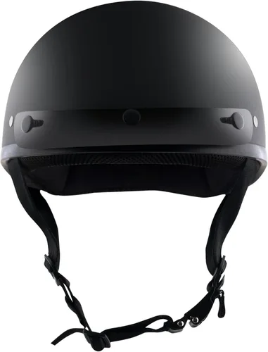 Vista 2 de Detour Helmets D.O.T. - Medio casco negro plano para motociclistas con visera extraíble