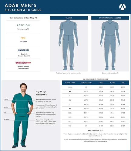 Vista 6 de Adar Universal Scrubs - Chaqueta de manga corta con cremallera para hombre