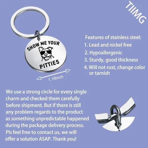 Vista 2 de TIIMG Pitbull - Llaveros para perros Pitbull