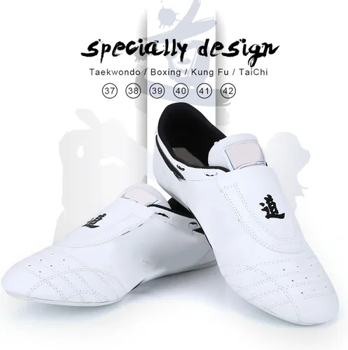 Vista 5 de Taekwondo Zapatos de artes marciales Zapatilla de deporte de boxeo Karate Kung Fu Tai Chi Zapatos de rayas negras Zapatillas de deporte zapatos