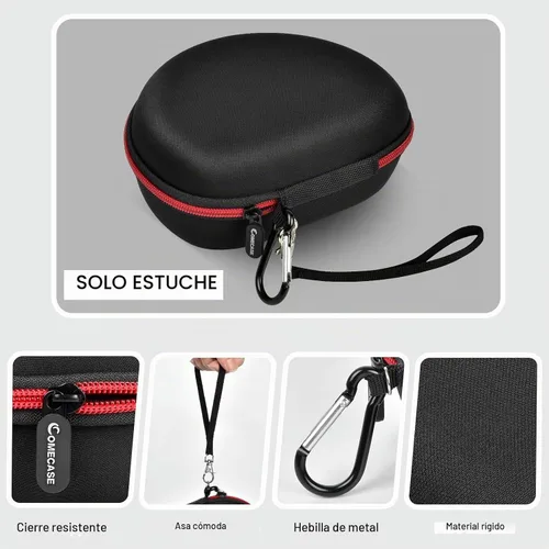 Vista 3 de COMECASE - Funda rígida para auriculares Beats Solo 4 3 2 y Studio Pro Extra-Large Protective Shell for Foldable On-Ear Headsets, Storage for