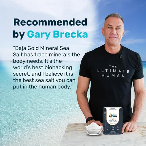 Vista 6 de Baja Gold Sal Marina Mineral - Recomendada por Gary Brecka - Sal de Grano Natural Orgánica para Cocinar y Hornear Auténtica Sal de Baja Ideal