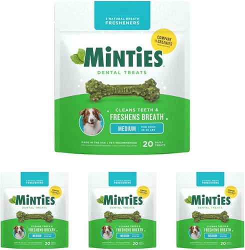 Vista 11 de Minties VetIQ - Golosinas dentales para huesos para perros, masticables dentales para perros pequeños y pequeños (menos de 40 libras), 80